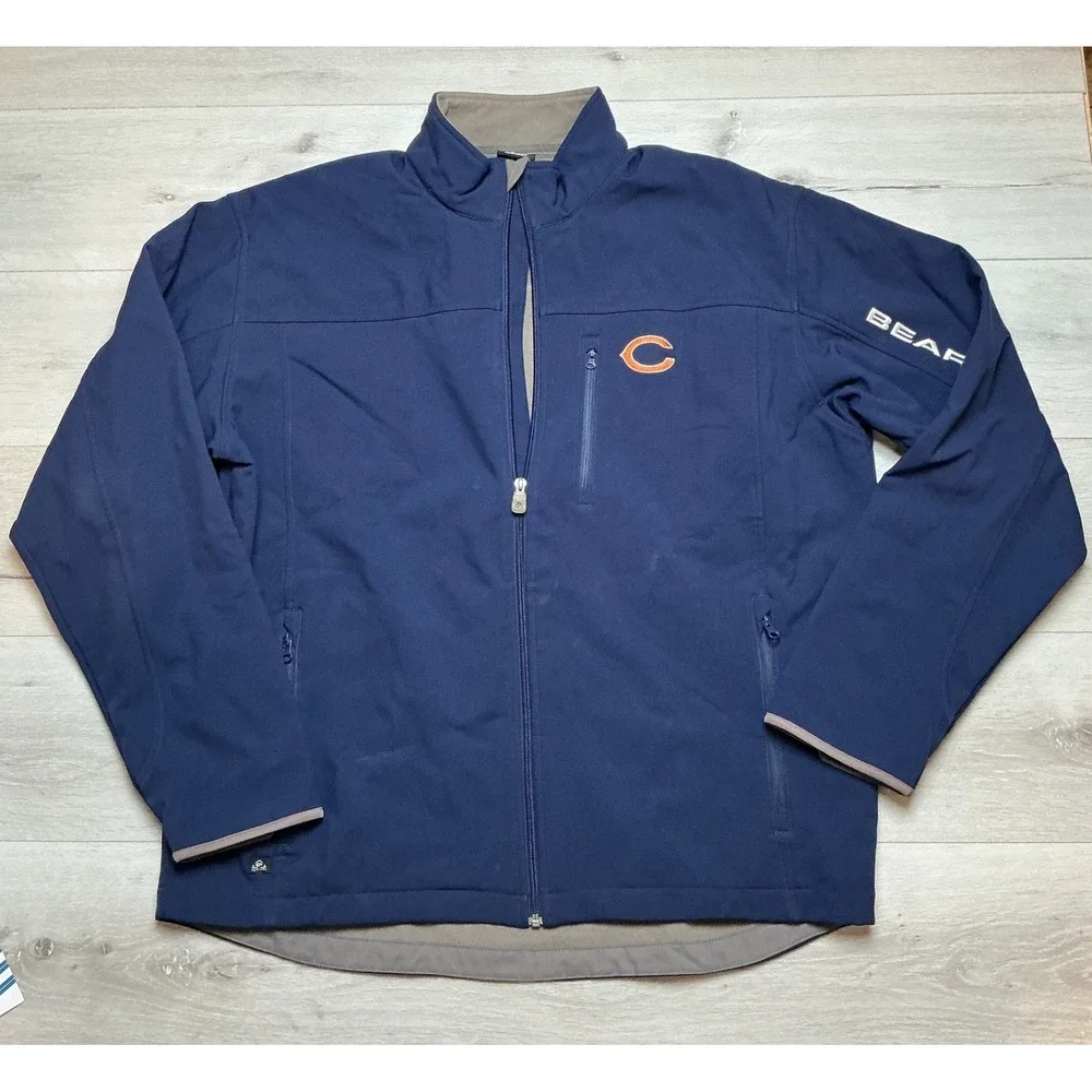 NFL Team Apparel Chicago‎ Bears Full Zip Jacket Navy Blue 2XL New Without Tags - Picture 3 of 4